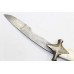 Horse Head Camel Bone Chip Handle Knife Blade Dagger Damascus Sakela Steel A717
